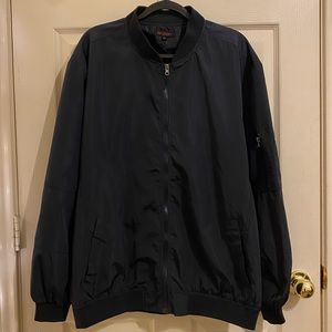 Navy Blue Casual Zip Up Windbreaker Jacket XL